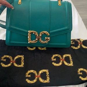 Dolce and gabbana Logo Plaque Crossbody Bag In Green